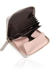 LASIEM(ラシエム) 【従来品から厚み30％減】 ミニ財布 財布 レディース ２つ折り バイカラー お札が折れない 本革 折り畳み財布 コンパクト 小さい財布 ライトグレージュ×Lピンク