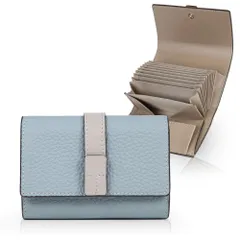 LASIEM(ラシエム) 【選べる12色×バイカラー】 財布 レディース ミニ財布 小さい財布 折り畳み財布 お札が折れない 三つ折り 3つ折り コンパクト 水色