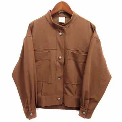 チャオパニック CIAOPANIC バンドカラー ストレッチ ジャケット 長袖 ブラウン 茶 F 美品のサムネイル
