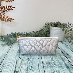 ハンドメイド キラキラ ハートキルティング メガネケース ペンケース ブラシケース クリスマス プレゼント