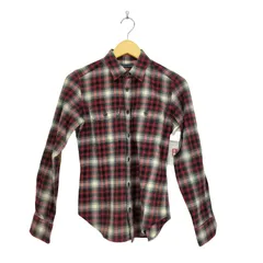 ラルフローレン RALPH LAUREN ゴートレザーエルボーパッチ オンブレチェックシャツ レディース  4