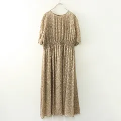 美品 大きいサイズ オンワード エニスィス ANY SIS 【洗える】フローラルシアージャガード ワンピース 4 ベージュ┃【2400014724523】