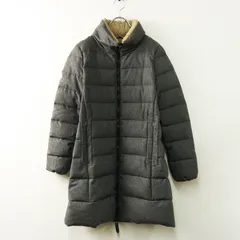 美品 大きいサイズ デュベティカ DUVETICA 黒タグ ZIGNONE ECO WASH エコウール ダウンコート 44 グレー┃【2400014719772】