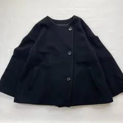 UNTITLED アンタイトル ウールアンゴラ混 ノーカラーコート ブラック 44サイズ 日本製 上品シルエット