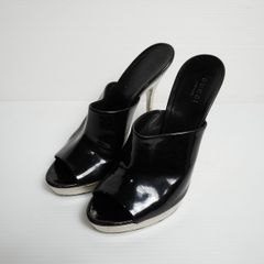 国内正規 GUCCI グッチ オープントゥ パンプス ハイヒール エナメル