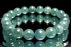 【１点物】希少◇人気カラー ブルーグリーンカイヤナイト　9.5mm　ブレスレット パワーストーン 天然石 _MC1999