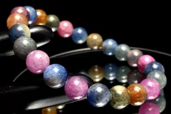 【１点物】天然非加熱 マルチカラーサファイア(コランダム)　8.5mm　ブレスレット パワーストーン 天然石 _MC1961