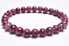 【１点物】透け感あり◇希少 ルビーインクォーツ　6.5mm　ブレスレット パワーストーン 天然石 _MC2019