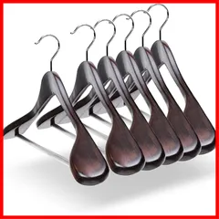 【在庫処分】360度回転 すべらない レディース メンズ スーツ・ジャケット・コート用 洋服ハンガー 衣類ハンガー 6本セット 木製ハンガー (パラチェイス) PARACHASE