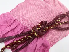 【一輝堂】和装小物 帯締め帯揚げセット 振袖用 丸組 総絞り 帯締 帯揚 25w12-14219