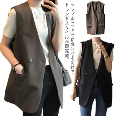 ジレベスト レディース 前開き おしゃれ 春夏 秋冬 ロング ノースリブ 体型カバー 羽織り 黒 カーキ リネン 大きいサイズ 無地 通勤 20代 30代 40代 50代#mjx00905