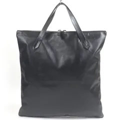 美品□JIL SANDER ジルサンダー FLAT ZIP TOTE ロゴ刻印 オールレザー ハンドバッグ ジップトートバッグ ブラック イタリア製 メンズのサムネイル