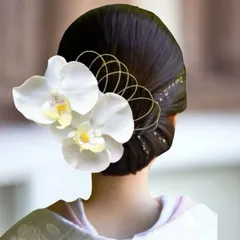 髪飾り 胡蝶蘭 成人式 白 和装 結婚式