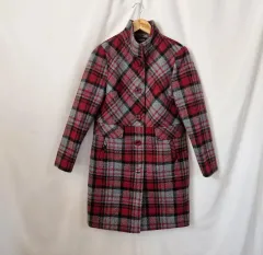 SSOLEIL レッド CHECK ハーフ コート