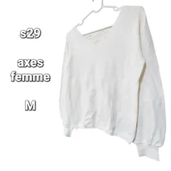 axes femme アクシーズファム 白 ホワイト 長袖ニット セーター リボン レース 可愛い