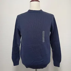 【新品タグ付き】 OLD UNIQLO　オールドユニクロ　コットンクルーネックセーター　サイズM　ネイビー