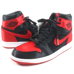 未使用品▼NIKE ナイキ FD4810-061 WMNS AIR JORDAN 1 RETRO HI OG ウィメンズ エアジョーダン 1 レトロ ハイ オージー サテン ハイカットスニーカー ブラック レッド 26.5 箱・保存袋付き メンズ