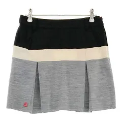 サイズ：36 ARCHIVIO アルチビオ  ウールニット プリーツスカート ボーダー柄 グレー系 [240101584190] ゴルフウェア レディース ストスト