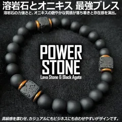 溶岩石とオニキス パワーストーン 最強ブレスレット メンズ レディース 内径6.5cm 玉直径8mm バングル スピリチュアル 天然石 エネルギーアクセサリー ラバストーン ブラックアゲート マットブラック スタイリッシュ カジュアルにもビジネスにも