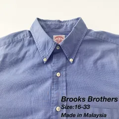 【16-33】Brooks Brothers ボタンダウンシャツ / Cotton100% / Check（ブルー×ホワイト） / Cランク L相当 メンズ