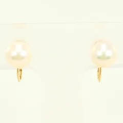 K18YG イヤリング clip-on earrings パール（真珠） 総重量約1.8g