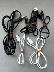 【中古】USBケーブルまとめ売り 6本セット（microUSB×3／USB-B×2／Lightning×1）中古品