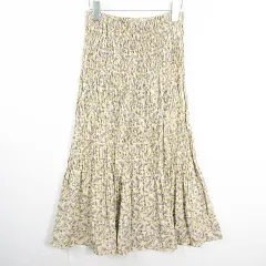 ユニクロ UNIQLO × イネス INES DE LA FRESSANGE ツイストプリーツロングスカート M ベージュ ペイズリー kz13800