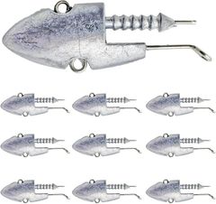 Ken R Seabass Jig Head Lure Weight (Silver, 10g x 10 pieces) for Freshwater and Saltwater Fishing (Silver)