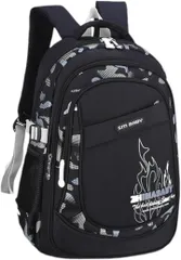 Ken R リュック キッズ 男の子 小学生 子供 女の子 防水 リュックサック おしゃれ キッズバッグ A4 大容量 (ブラック　x　グレー,  小)