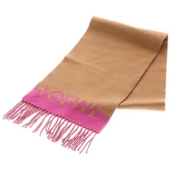 LOEWE (ロエベ) アナグラム ウール カシミミヤ ストール マフラー ピンク/ブラウン