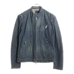 ISAMU KATAYAMA BACKLASH (イサムカタヤマバックラッシュ) パイソン柄レザー切替 エルボー ショルダーパッチ シングル デニムジャケット インディゴブルー 1172-03のサムネイル