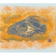 魚 油彩画 厚塗り 抽象画 赤い背景 ※7月16日まで出品 - メルカリ