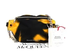 ■新品同様■ ALEXANDER McQUEEN アレキサンダー マックイーン ナイロン クロスボディ ショルダーバッグ イエロー系×ホワイト系 AX1078のサムネイル