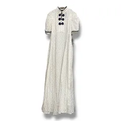 未使用 タグ付き KEITA MARUYAMA × LILY BROWN レースチャイナワンピース インナーキャミ付き 透け感 半袖 ロングワンピース 定価18000円 レディース サイズ1 ホワイト 夏 ゴーゴー古着丸井北千住店 23 No.久K979