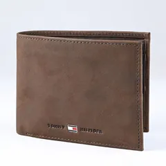 トミーヒルフィガー 高品質ヨーロッパ輸入モデル 二つ折り財布 カード9枚収納可 メンズ ブラウン AM0AM00660 041 BR ウォレット