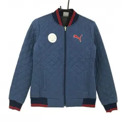 【超美品】プーマ 中綿ジャケット 杢ネイビー×レッド キルティング  レディース M ゴルフウェア PUMA