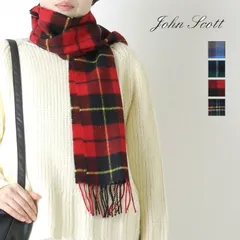 ジョンスコット JOHN SCOTT ラムウールスカーフ NLC1751 マフラー ストール チェック柄 プレゼント レディース 男女兼用 2025秋冬