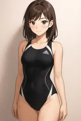 ２月末迄セール!H379アディダス♪モノトーンカラー切り替え女子競泳水着♪フィットネスやトレーニングや撮影用やコスプレにも♪サイズM