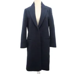 6 ROKU BEAUTY&YOUTH B&Y ロク ビューティーアンドユース チェスターコート メルトンジャケット ウール ロング 38 約M 紺 ネイビー ■YHS8 1013