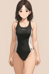 H372セールは1月末まで！フィラモノトーンカラー切り替え女子スポーツ水着♪フィットネスやトレーニングや撮影用やコスプレにも♪サイズ9M