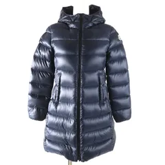 極美品△MONCLER モンクレール 18-19AW SUYEN スイエン ロゴワッペン フード付き ダウンコート ネイビー 12anni 152cm キッズ レディース可