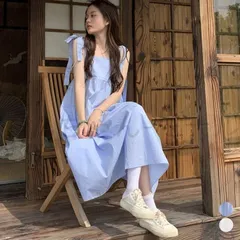 ティアード キャミワンピースロングワンピ 可愛い ノースリーブワンピース レディース体型カバー 無地リボンサマーワンピ ゆったり カジュ