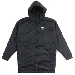 未使用品△adidas Originals by HYKE アディダス オリジナルス バイ ハイク トレフォイル ロゴ 裏ボア ベンチコート ベンチジャケット ジャケット ブラック S 正規品 メンズ