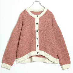 【美品】サマンサモスモス★ふわふわ暖か♪ リブデザインのカーディガン サイズF 赤茶系 z16617