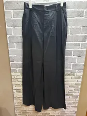 【B1-16】◇ZARA    サイズM    ワイドパンツ　黒　無地