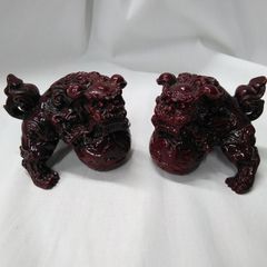 木彫り 獅子 置物 2体セット - メルカリ
