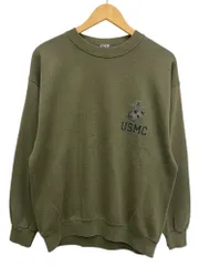 U.S.M.C. (ユーエスエムシー) ミリタリースエット USA製 03年製 プリント 古着 CAC社製 M カーキ メンズ/045