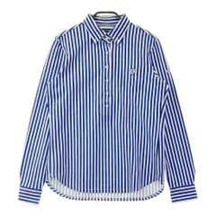 サイズ：1 PEARLY GATES パーリーゲイツ  長袖ポロシャツ ボタンダウン ストライプ柄 ネイビー系 [240101582803] ゴルフウェア レディース ストスト