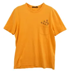 本物Louis Vuitton オレンジ Tシャツ ルイヴィトン LOUIS VUITTON シグネチャーショートスリーブTシャツ