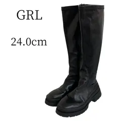 訳あり GRL グレイル 黒 ロングブーツ 24.0cm